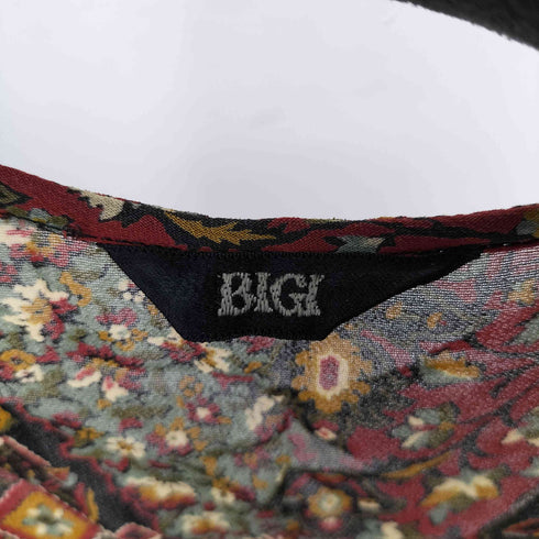 ビギ BIGI 総柄 レーヨンガウン レディース