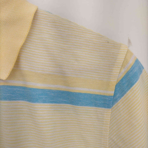 ブルックスブラザーズ BROOKS BROTHERS slim fit リネン混 ワンポイント ボーダーポロシャツ レディース import:XS