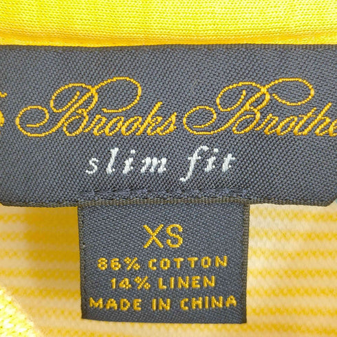 ブルックスブラザーズ BROOKS BROTHERS slim fit リネン混 ワンポイント ボーダーポロシャツ レディース import:XS