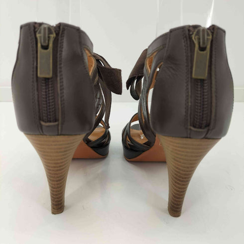 ランバンオンブルー LANVIN en Bleu バックジップ リボン ヒールサンダル レディース JPN:22