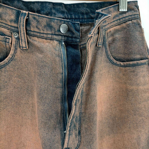 後染めワイドデニムパンツ メンズ