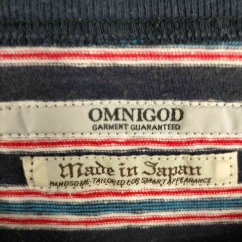 オムニゴッド OMNIGOD マルチボーダー 5分袖スモックマリンTシャツ レディース FREE