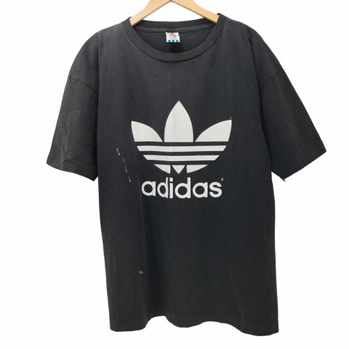 アディダス adidas 90S USA製 万国旗 両面プリント トレフォイルロゴ クルーネックTシャツ メンズ import:XL
