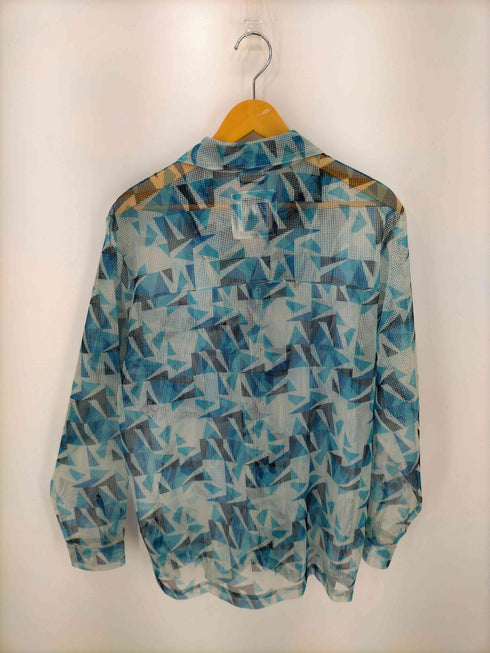 ザラ ZARA 幾何学柄メッシュ L/S シャツ メンズ import:M