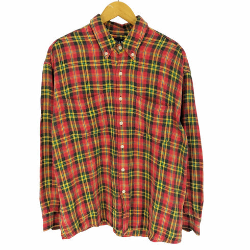 ギャップ Gap 90S OLD デカタグ グレンチェック ヘビーウェイト B.D シャツ メンズ import:L