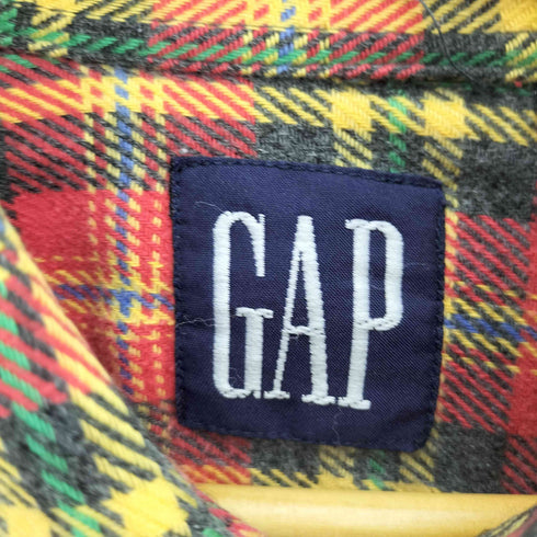 ギャップ Gap 90S OLD デカタグ グレンチェック ヘビーウェイト B.D シャツ メンズ import:L