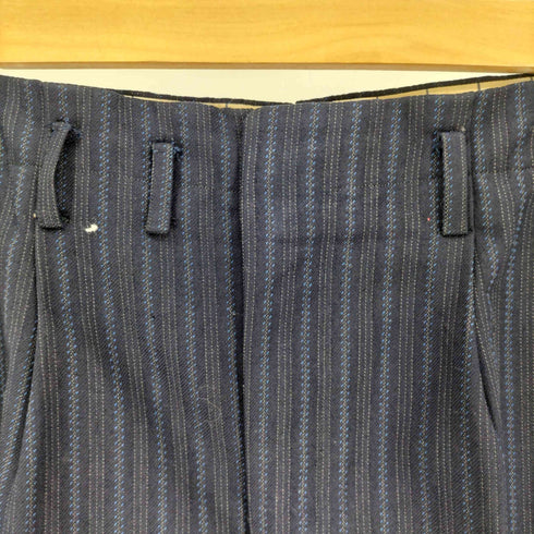 70-80S 英国製 Superfine Huddersfield 棒TALON ジップ ストライプ ワイド タック スラックス パンツ メンズ