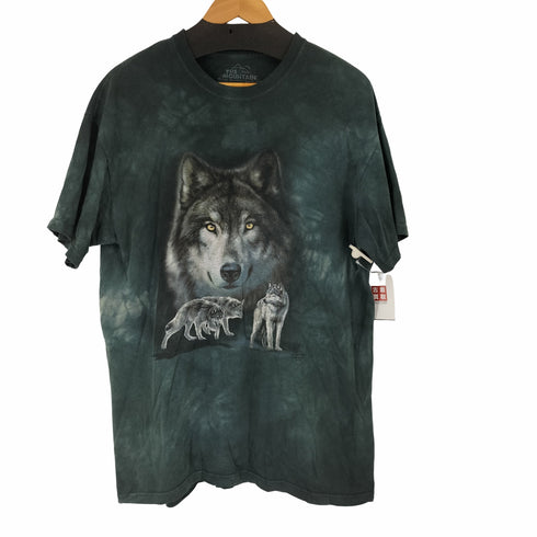 ザマウンテン the mountain アニマルプリント S/S タイダイTシャツ オオカミ メンズ import:L