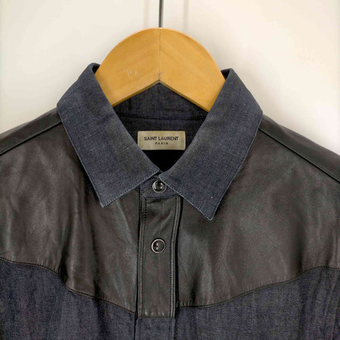 サンローランパリ SAINT LAURENT PARIS エディ期 切替 ウエスタンシャツ メンズ
