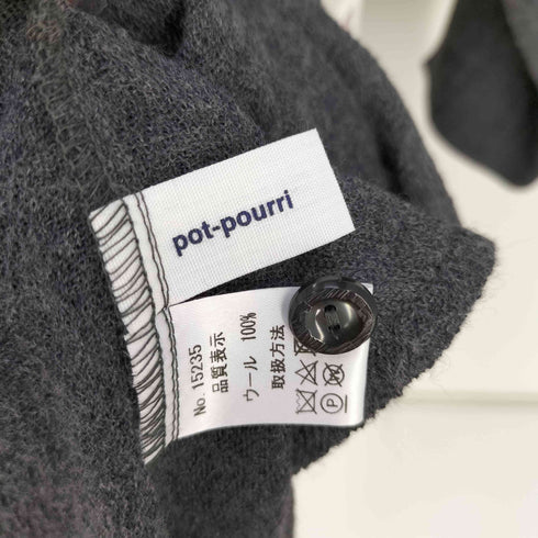 ポプリ pot-pourri クルーネックシアーウールニットワンピース レディース