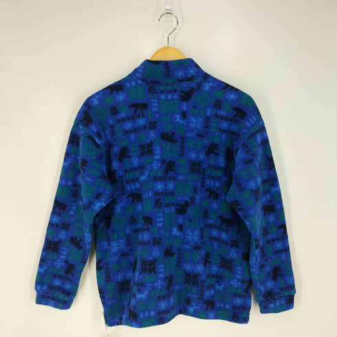 ランズエンド LANDS END USA製 ポリエステル 総柄フリースジャケット レディース import:L