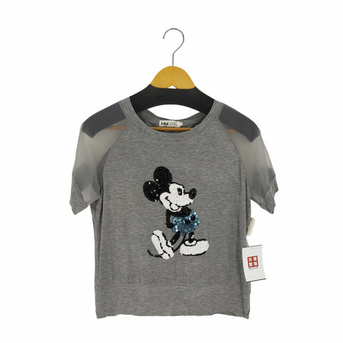 HANGXISHE 袖シアー スパンコールキャラカットソー レディース JPN:M