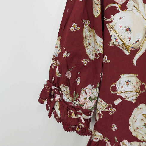 ピンクハウス PINK HOUSE 23AW ティーカップ プリント ミディアムワンピース レディース