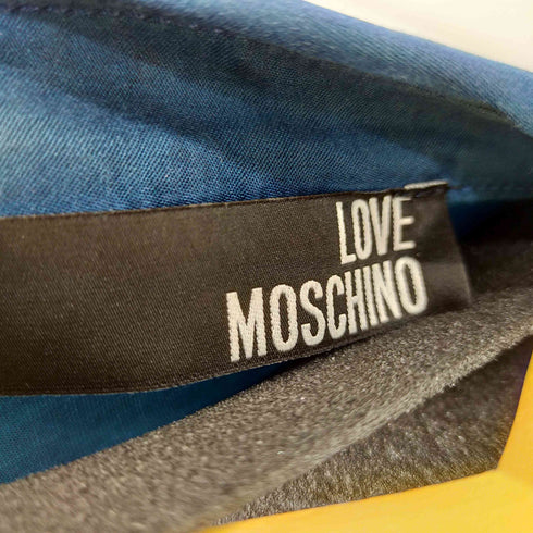 ラブモスキーノ LOVE MOSCHINO フリルサテン地シャツ 袖装飾 レディース DE:38