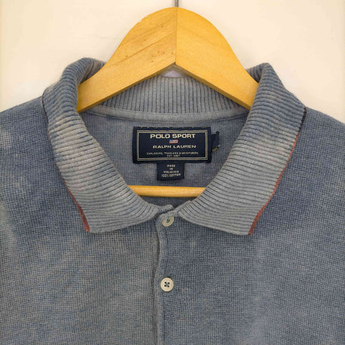 ポロスポーツラルフローレン POLO SPORT RALPH LAUREN 90s ロゴ刺繍 裾スリット タイダイ染め ポロシャツ メンズ import:L