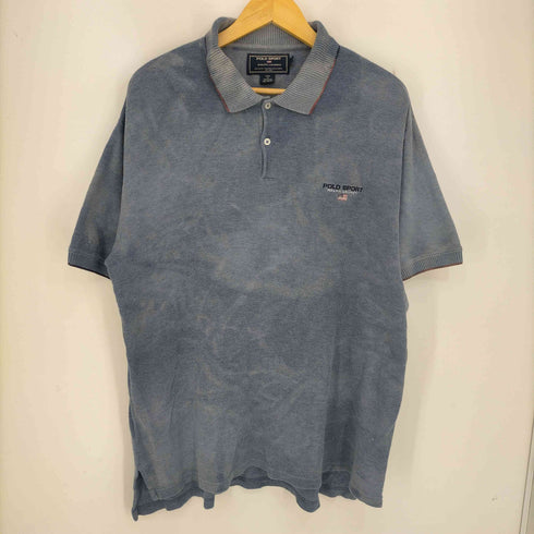 ポロスポーツラルフローレン POLO SPORT RALPH LAUREN 90s ロゴ刺繍 裾スリット タイダイ染め ポロシャツ メンズ import:L