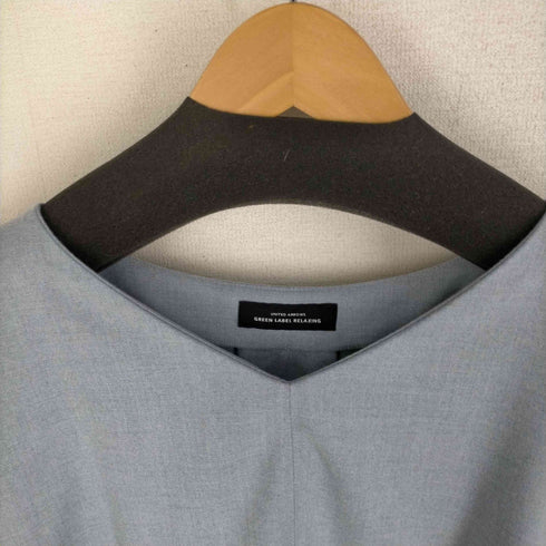 ユナイテッドアローズグリーンレーベルリラクシング UNITED ARROWS green label relaxing TR サキソニー Vネック ブラウス レディース