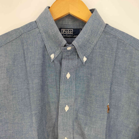 ポロバイラルフローレン Polo by RALPH LAUREN ポニー刺繍 ボタンダウンシャンブレーシャツ メンズ import:L