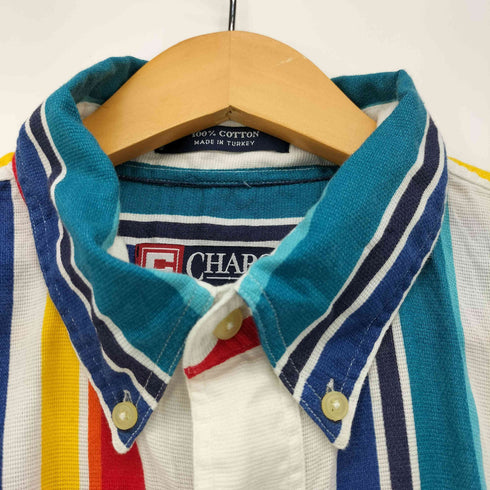 チャップスラルフローレン CHAPS RALPH LAUREN マルチカラー ボーダー BD S/S シャツ メンズ import:L