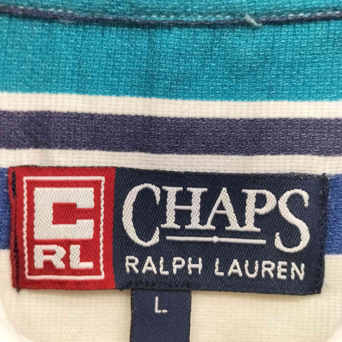 チャップスラルフローレン CHAPS RALPH LAUREN マルチカラー ボーダー BD S/S シャツ メンズ import:L