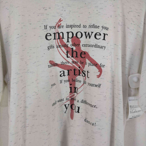 オニータ ONEITA 裾袖シングル バレリーナプリント empower the artist in you カスレ クルーネックTシャツ メンズ import:L
