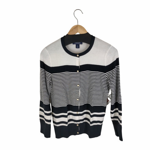 ランズエンド LANDS END スーピマコットンボーダーカーディガン レディース JPN:M