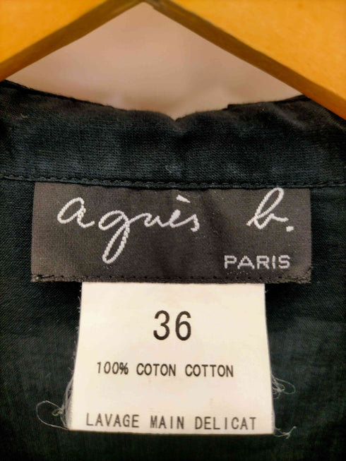 アニエスベー agnes b. 長袖フリルカラーシアーシャツ レディース JPN:36