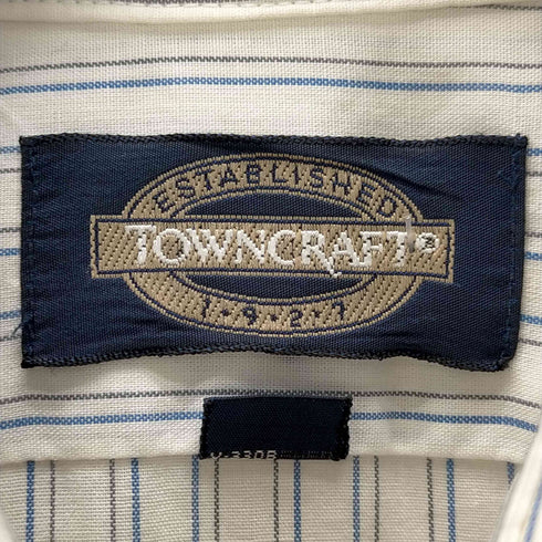 タウンクラフト TOWN CRAFT USA製 S/S ストライプシャツ 襟芯 メンズ 16 1/2