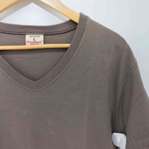 グッドウェア GOODWEAR USA製 Vネックコットン半袖Tシャツ メンズ L