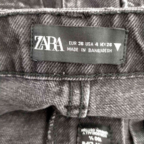 ザラ ZARA テーパード ブラックデニムパンツ レディース EUR:36