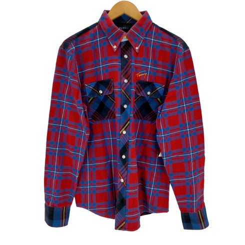 トミー TOMMY タータンチェック 長袖コットンシャツ メンズ import:L