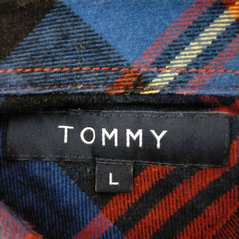トミー TOMMY タータンチェック 長袖コットンシャツ メンズ import:L