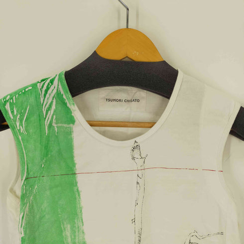 ツモリチサト TSUMORI CHISATO フロント絵画デザインタンクトップ レイヤー レディース