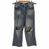 JHL-JEANS ダメージワイドバギーパンツ サイドシンチバック カットオフ メンズ JPN:L