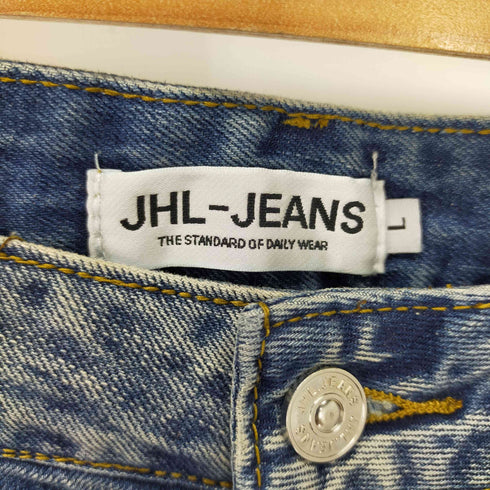 JHL-JEANS ダメージワイドバギーパンツ サイドシンチバック カットオフ メンズ JPN:L