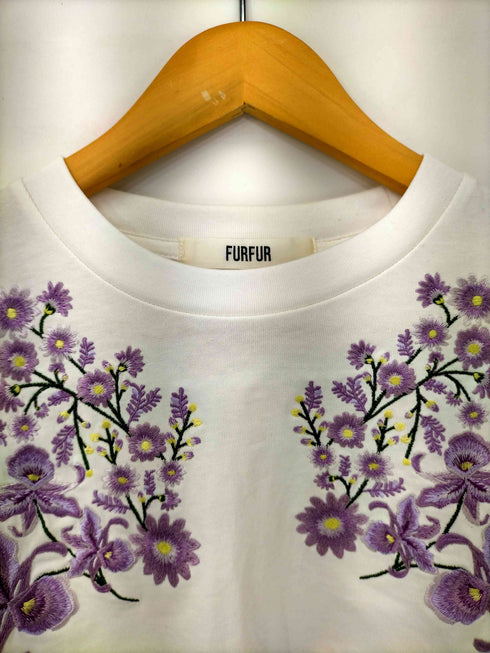 ファーファー furfur 23SS スカジャンフラワー刺繍Tシャツ レディース ONE SIZE