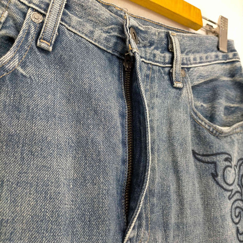 リーバイスメイドアンドクラフテッド Levis Made & Crafted BARREL CROP 刺繍デザインジッパーフライデニムパンツ メンズ 26