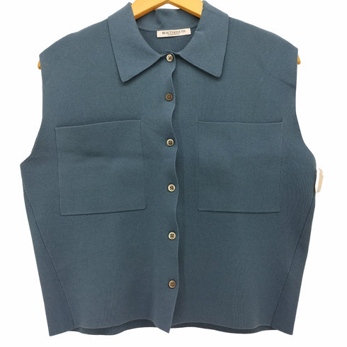 ビューティーアンドユースユナイテッドアローズ BEAUTY & YOUTH UNITED ARROWS コットンポリエステル ポロノースリーブニット コバルト レディース FREE