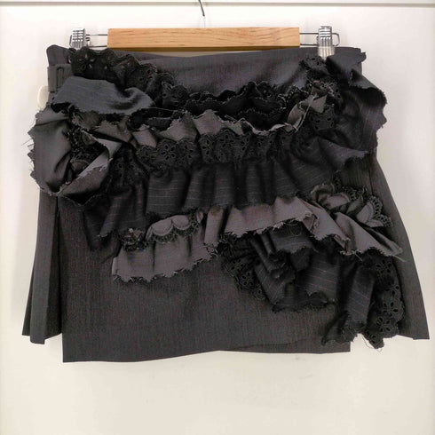 コムデギャルソン COMME des GARCONS AD2000 フロントフリル装飾 プリーツスカート レディース JPN:M