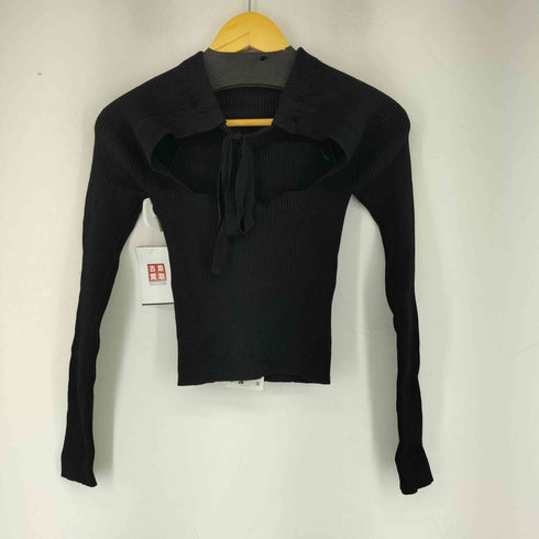 ザラ ZARA バックリボンスクエアリブニット レディース import:S