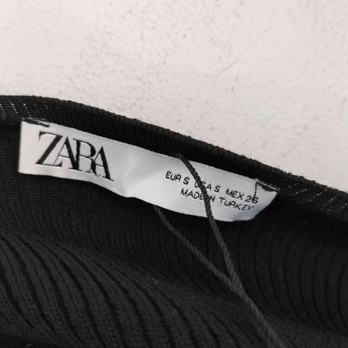 ザラ ZARA バックリボンスクエアリブニット レディース import:S