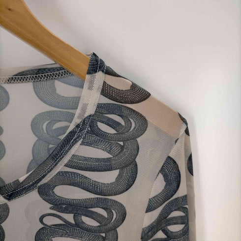 ヒステリックグラマー HYSTERIC GLAMOUR SNAKE LOOP柄 Tシャツ レディース FREE