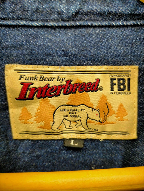 インターブリード INTERBREED 1992 ベア刺繍デニムシャツ メンズ JPN:L