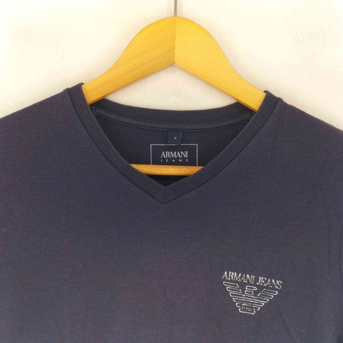 アルマーニジーンズ ARMANI JEANS イタリア製 プリントVネックTシャツ メンズ S