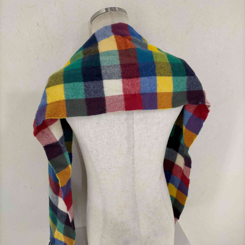 グレンプリンス Glen Prince MADE IN SCOTLAND ブロックチェックマルチカラー ラムウールマフラー メンズ