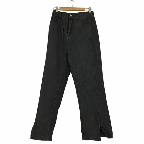 スリットブラックデニムパンツ メンズ 2XL
