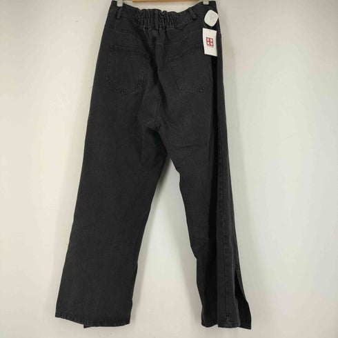スリットブラックデニムパンツ メンズ 2XL