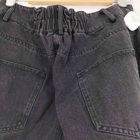 スリットブラックデニムパンツ メンズ 2XL