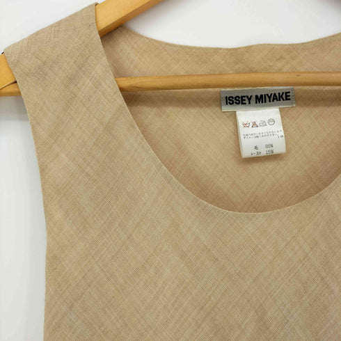 イッセイミヤケ ISSEY MIYAKE ウールレーヨン 切替 ノースリーブワンピース レディース JPN:M