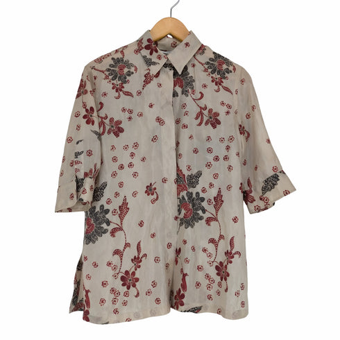 マックスマーラ MAXMARA MADE IN ITALY 白タグ 花柄比翼S/S シャツ レディース EUR:42
